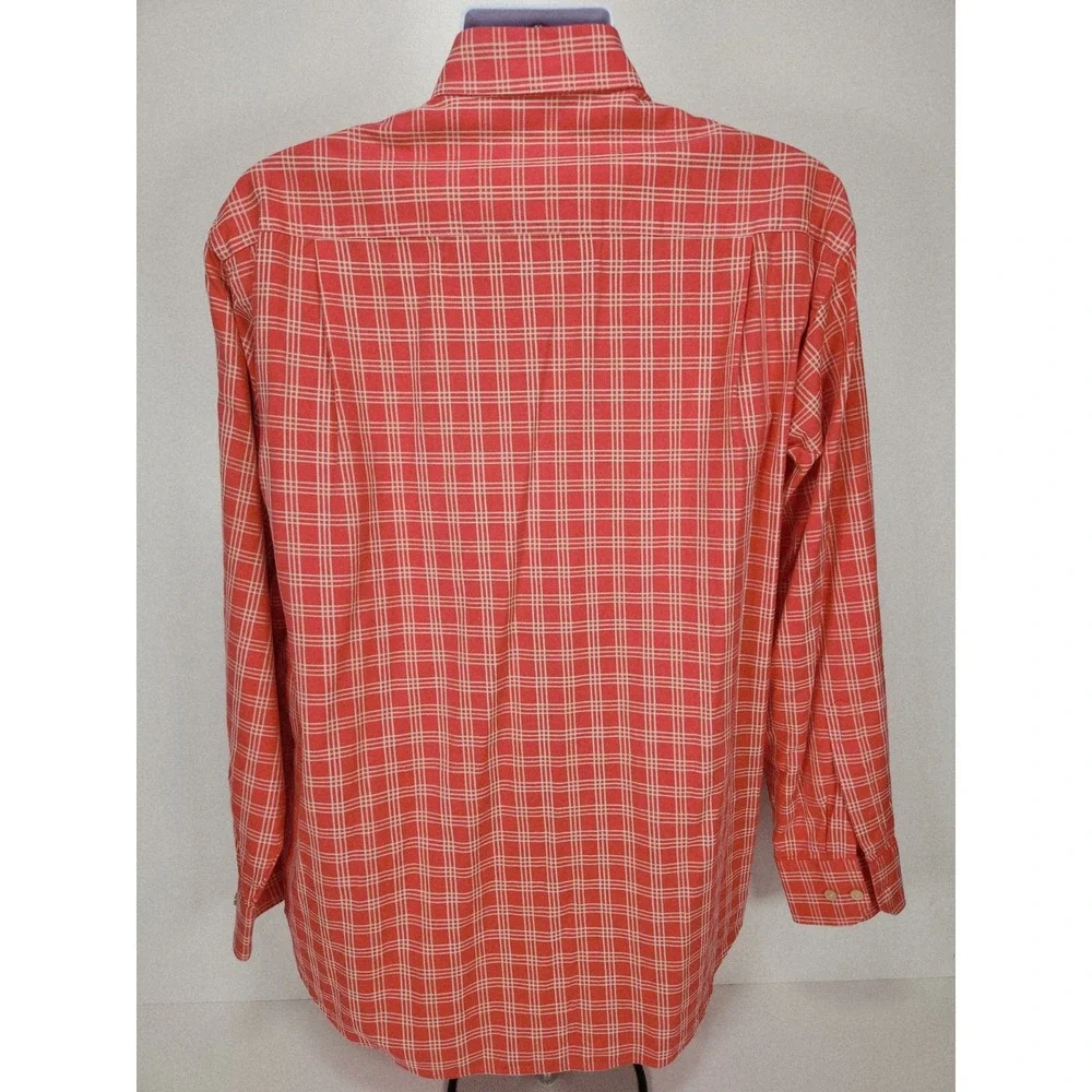 Scott Barber Shirt Mens Large Plaid 100% Cotton Long‎ Sleeve Button Casual